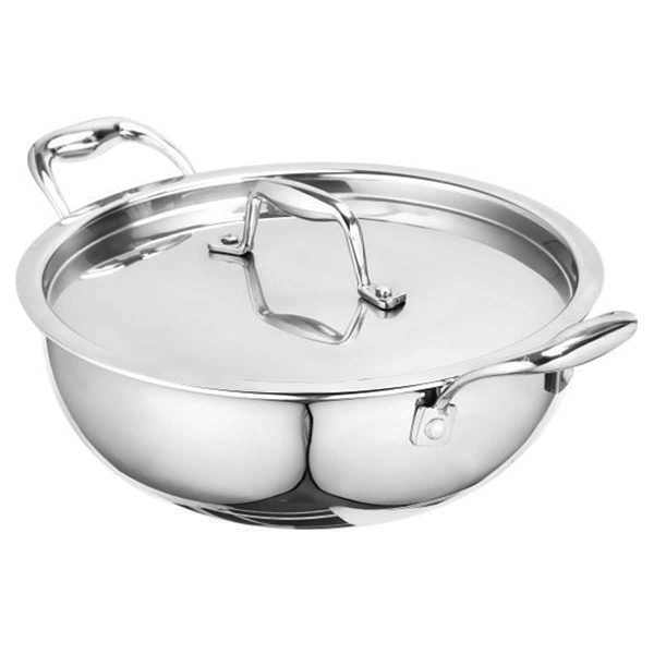 Aritisa Tri Ply Shallow Wok, 20cm with Lid