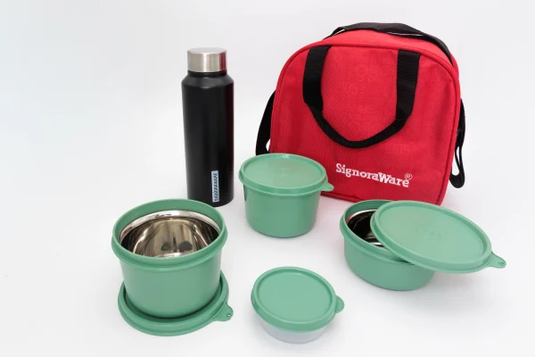 Sling Steel Lunch Box with Steel Bottle