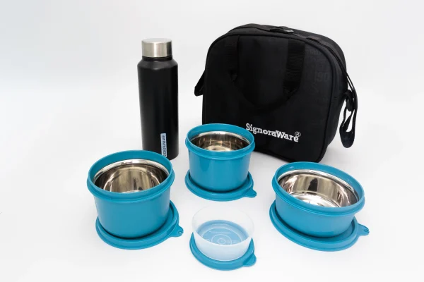 Sling Steel Lunch Box with Steel Bottle