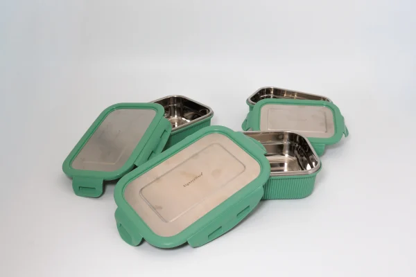 05 Lock 'n Store -Microsafe Steel (set)-13 Lock n' Store Microwave Safe Stainless Steel Set (3)