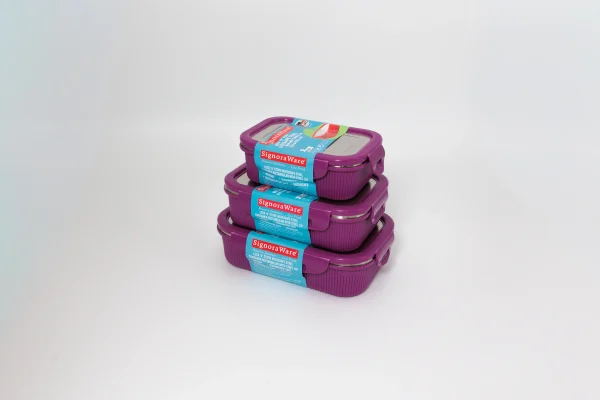 05 Lock 'n Store -Microsafe Steel (set)-15 Lock n' Store Microwave Safe Stainless Steel Set (3)