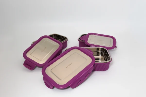 05 Lock 'n Store -Microsafe Steel (set)-17 Lock n' Store Microwave Safe Stainless Steel Set (3)