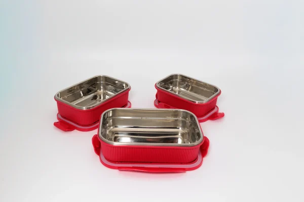 05 Lock 'n Store -Microsafe Steel (set)-2 Lock n' Store Microwave Safe Stainless Steel Set (3)