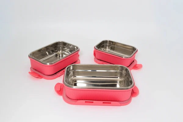 05 Lock 'n Store -Microsafe Steel (set)-7 Lock n' Store Microwave Safe Stainless Steel Set (3)