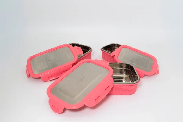 05 Lock 'n Store -Microsafe Steel (set)-8 Lock n' Store Microwave Safe Stainless Steel Set (3)