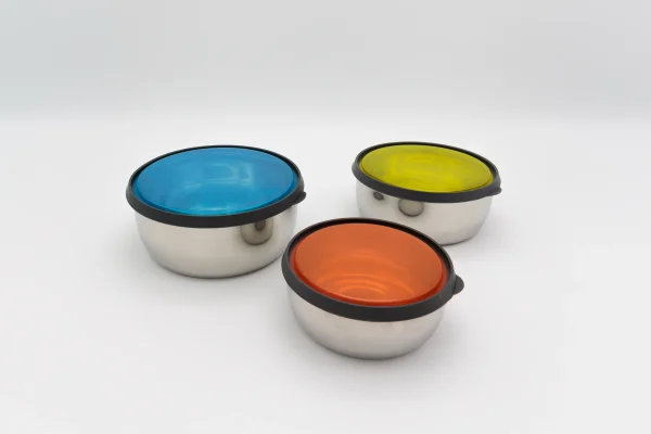 15 Elegant Steel Containers (set of 3)-3 Elegant Steel Containers (Set 3)