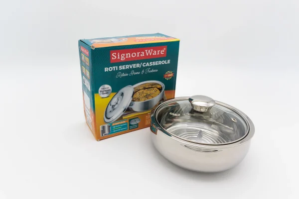 Roti Server and Casserole - 1000ml - Glass Lid