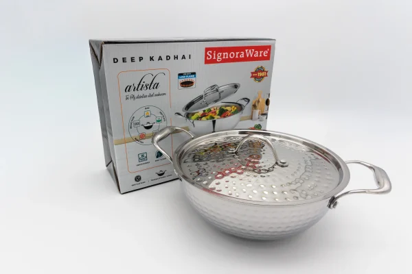 17 Deep Kadhai (4 Sizes) - 24cm-1 Artisa Triply Deep Kadhai 24cm