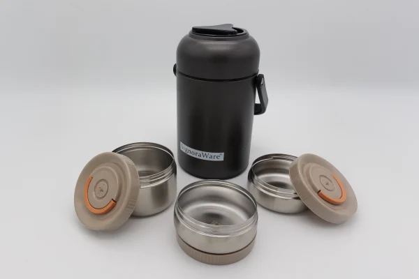 26 Victor - Vacuum Insulated Steel Lunch Box-4 Victor Vacuum Steel Lunch Box 3 Tier
