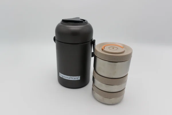 26 Victor - Vacuum Insulated Steel Lunch Box-5 Victor Vacuum Steel Lunch Box 3 Tier