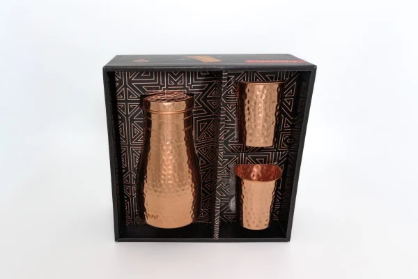 Damaru Surahi with 2 Glass (Hammered)